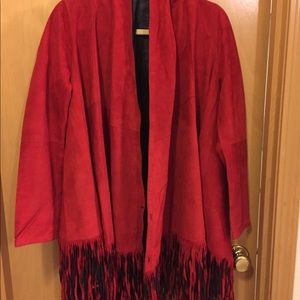 leather poncho- new